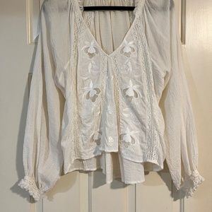 Free People Cream Blouse